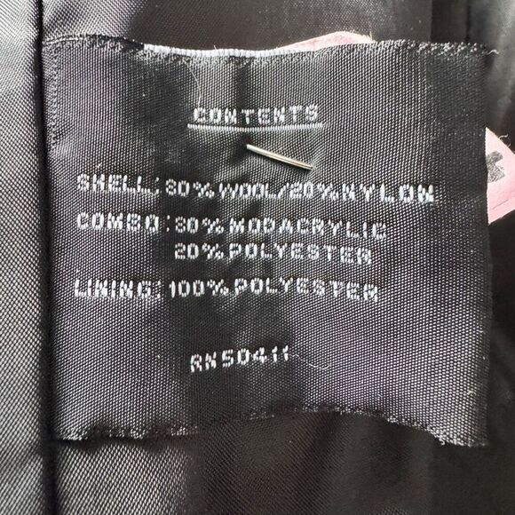 VTG Y2K Cozy Wool Faux Fur Trim Coat Size M - Picture 7 of 7